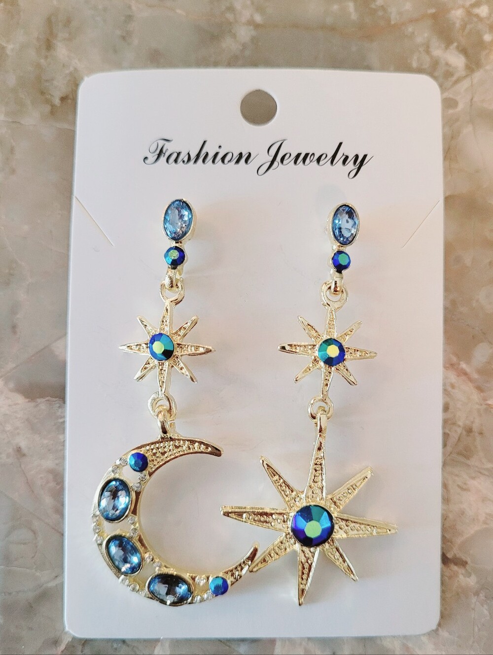 🌺Star & Moon Celestial Rhinestone Earings